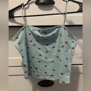 Rue21 Light Green Cherry Print Crop Top